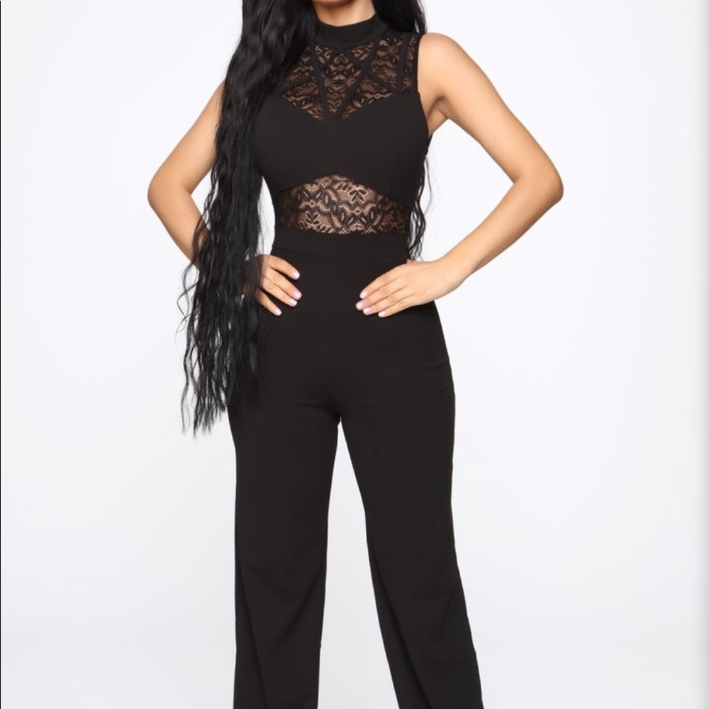 NWT Black lace jumpsuit XL